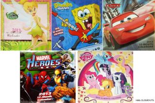   Heroes Cars My Little Pony Spongebob 2013 Kids Calendar New
