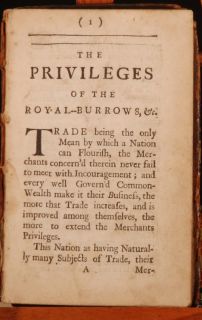 1707 The Privileges of The Royal Burrows William Black
