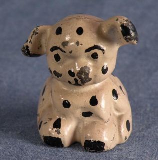 Vintage Cast Iron Spotted Terrier Puppy Dog Great Collector Gift 