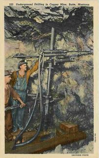 Butte Montana MT 1938 Compressed Air Drilling Operation Copper Mine 