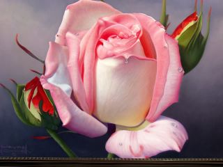 LG Original Painting Flower Rose Ducks Unlimited Dowdy
