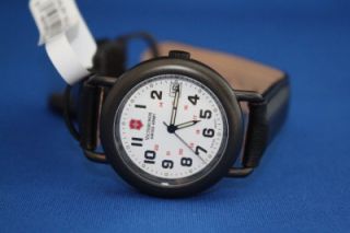 mens swiss army leather calvary 24531 watch new