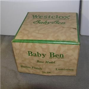   Baby Ben Alarm Clock Box Only Circa 1930s No 330 Butler Fin