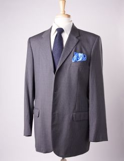 1195 Calvin Klein Collection by Vestimenta Charcoal Stripe Wool Suit 