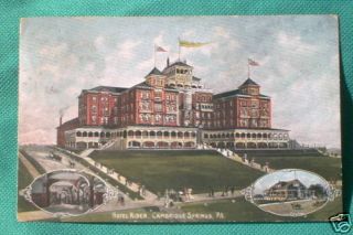 Cambridge Springs PA Hotel Rider 1909 Postcard Insets