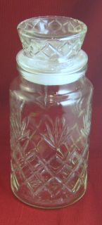  peanut collector glass canister jar clear glass with diamond and