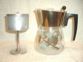 Vint Douglas PINECONES NEEDLES 6 Cup Stovetop Coffee Pot Percolator 