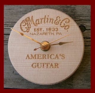 Martin & Co Guitar Acoustic Hole Cutout Branded Clock RARE 5 