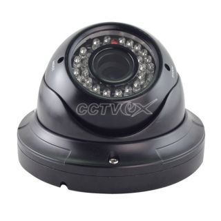 Black IR Waterproof Varifocal Dome Camera 2 8 12mm CCTV 1 3 600TVL 