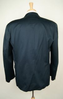 1250 PAUL SMITH Mainline Dark Blue Solid Cotton Blazer Jacket 42 R