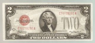 1928 D 2 TWO DOLLAR RED SEAL UNITED STATES NOTE