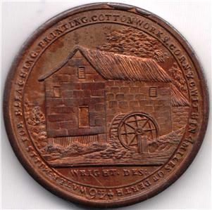 PERTH copper 1/2d token 1797 J FERRIER hosier, Water Mill / St. John 