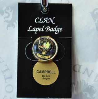 Scottish Gift : Campbell Family Scottish Clan Crest Lapel Badge GREAT 