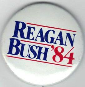 Reagan Bush 84 Official re Election Campaign Button