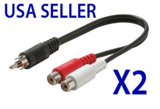 in RCA Male to Dual RCA Female Adapter Splitter Cable 2 Pack