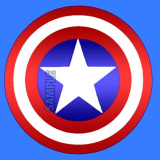 Captain America Shield Round Edible Cake Image Topper 1