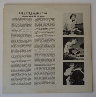Dave Brubeck Trio Fantasy 3 1 1951 10 DG LP Cal Tjader