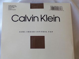 Calvin Klein Semi Sheer Control Top Pantyhose Style 800 Size 2 Bare 