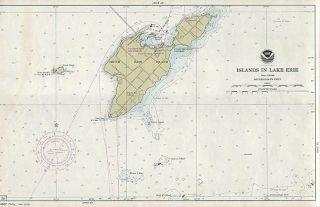   Put in Bay Genuine Vintage Nautical Chart Lake Erie 11x17 Map