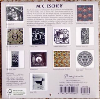 2011 M C Escher Mini Calendar 7x7in Great Images L K