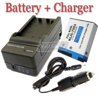 Battery Charger for Kodak KLIC 7003 V1003 V803 Camera