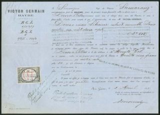   bill of lading for voyage from havre france to callao stamped with