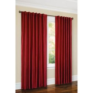 NEW Canopy Faux Silk Thermal Interlined Curtain Panel 54x84, Crimson 