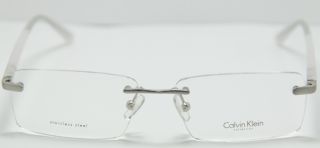 New Calvin Klein eyeglasses CK 7285 045 Silver Rimless Frame 