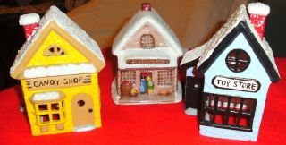    CERAMIC CHRISTMAS VILLAGE TOY STORE GENERAL STORE AND CANDY SHOP