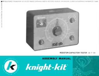 Knight Kit Resistor Capacitor tester manual »R²