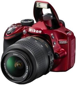 Nikon D3200 RED DSLR Digital Camera Bundle with AF S 18 55mm VR DX 