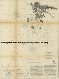 1861 Florida Cedar Keys Gulf Mexico Nautical Map Chart