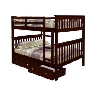 Full Over Full Bunk Bed Choice of Trundle or Drawers