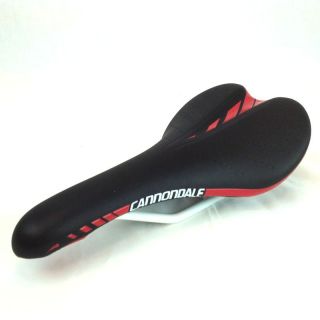Cannondale All Mountain Bicycle Saddle Black w Red White Rails