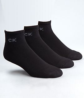 Calvin Klein Mens Athletic Quarter Socks 3 Pack Hosiery