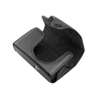contact us black leather camera case for canon powershot sx210