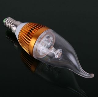   E12 Warm 3W 85 265V Energy Saving Candle LED Bulb Lamp 1 Piece
