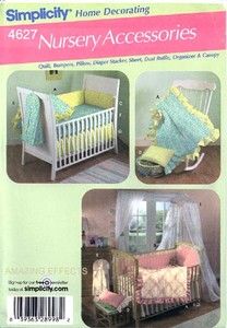   Pattern 4627 Baby NURSERY canopy, organizer, curtains, quilt   sewing