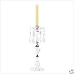 Crystal Clear Acrylic Beaded Candlestick Candle Holder