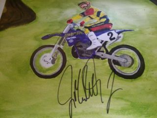 Jeremy McGrath Autographed Original Painting Signed Artwork Supercross 