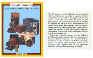 kodak cameras the first hundred years by brian coe 1988 first edition 