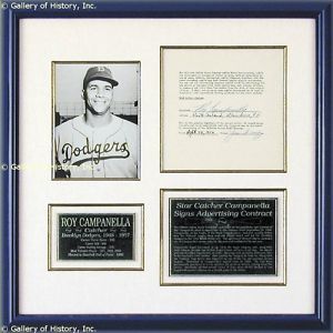 Roy Campy Campanella Document Signed 09 28 1956