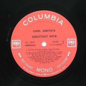 Carl Smith Carl Smiths Greatest Hits LP NM VG