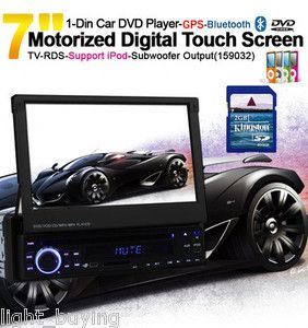 HD 1 DIN 7 Car Stereo DVD Player GPS Dual Zone Radio Bluetooth iPod 