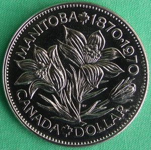 1970 Canada Manitoba Commemorative Specimen Dollar Canadian Coin Only 