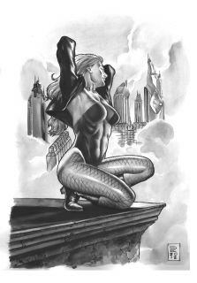 The Black Canary Perched Justice League JSA Hot Original Art by Gene 