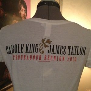 James Taylor And Carole King Troubadour Reunion 2010 Concert Tshirt 