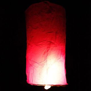 40 x Column Chinese Sky Fire Candle Paper Lanterns Purple Wishing 