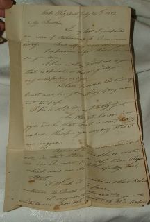 War of 1812 Letter Capt James Butler Cape Elizabeth Me