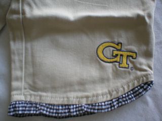 Georgia Tech Yellow Jackets Girls Khaki Capri Pants 4
